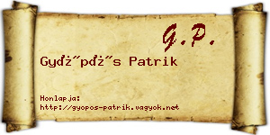 Gyöpös Patrik névjegykártya